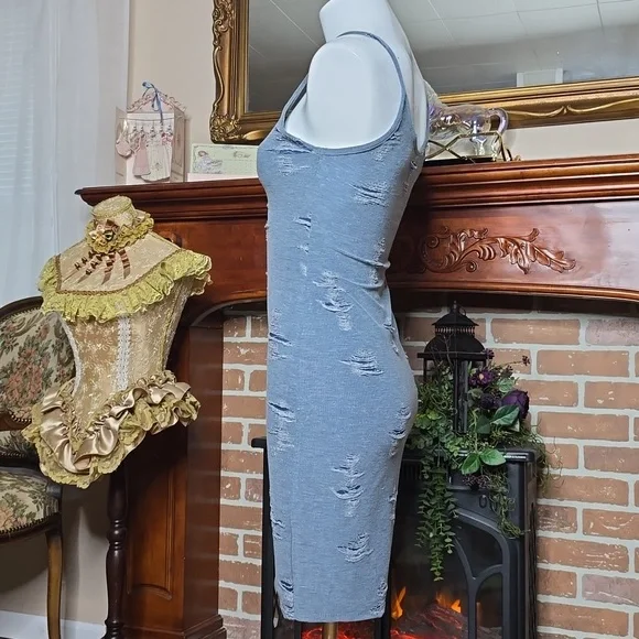 NWT Distressed Mini Dress from Love Culture SM Blue - Picture 4 of 6